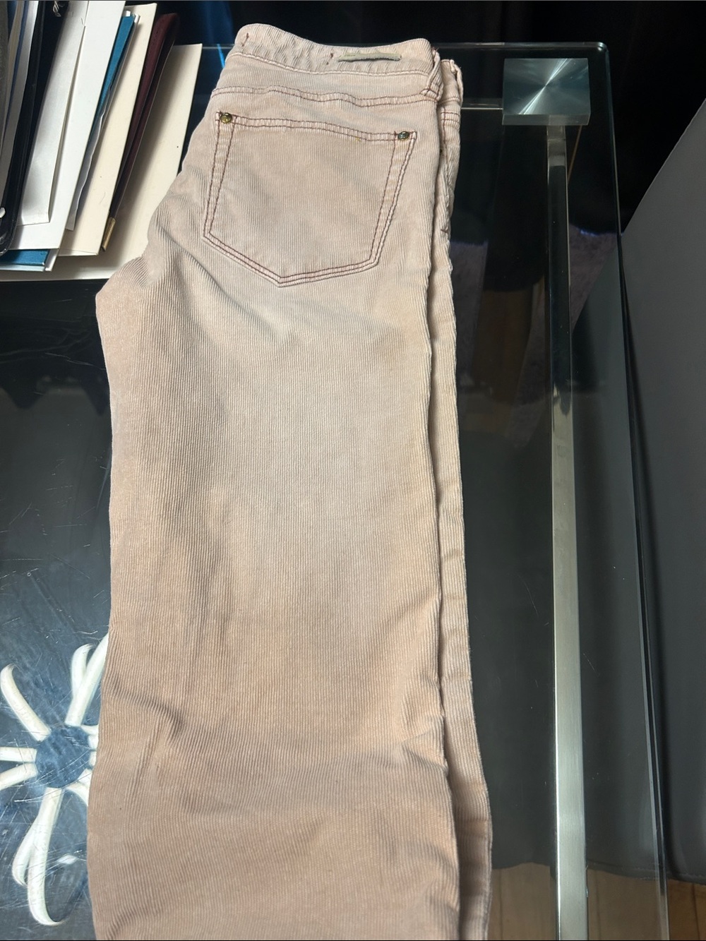 Pilcro Light Blush Corduroy Trousers - Picture 2 of 5